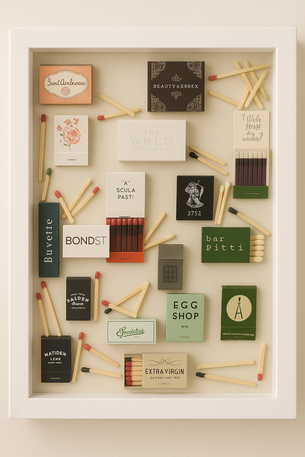 Personalized Matchbooks and Keepsake Shadow-Box Art Collage
